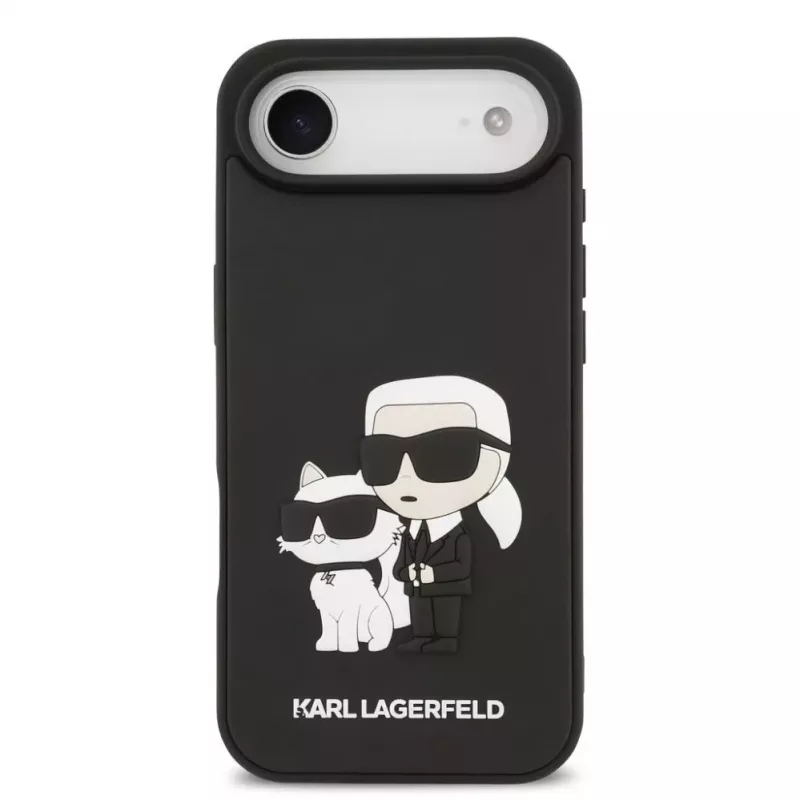 Karl Lagerfeld 3D Rubber Karl and Choupette Puzdro pre iPhone Air, čierne