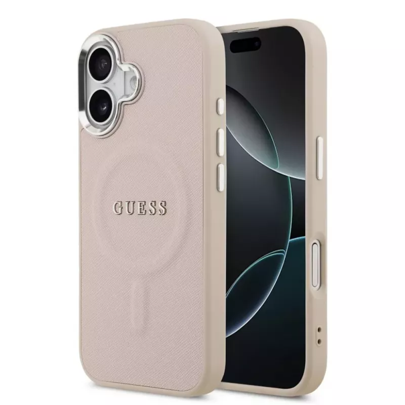 Guess Apple iPhone 17 PU Saffiano puzdro MagSafe ružové