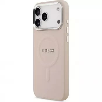 Guess Apple iPhone 17 Pro Max silikónové puzdro s MagSafe Classic Logo ružové