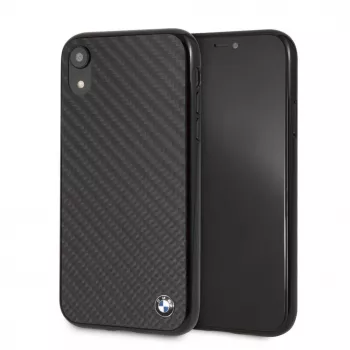 BMW Apple iPhone XR Signature tvrdé puzdro pravé uhlíkové vlákno čierna