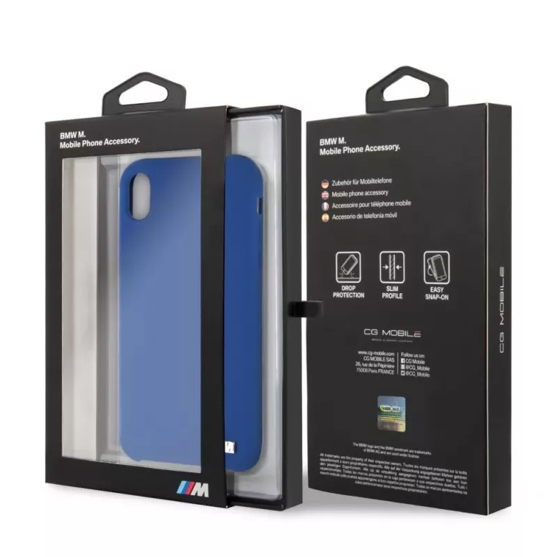 BMW Apple iPhone XR tvrdé puzdro silikónové tmavomodrá