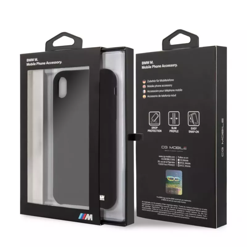BMW tvrdé puzdro silikónové pre Apple iPhone XR čierna M Collection