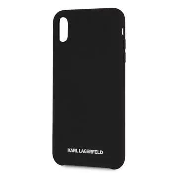 Karl Lagerfeld Apple iPhone XR Silver Logo silikónové puzdro čierna