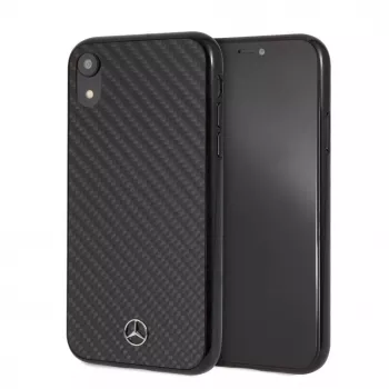 Mercedes-Benz Apple iPhone XR tvrdé puzdro pravé uhlíkové vlákno čierna