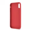 Guess Apple iPhone XR Debossed PU kožené tvrdé puzdro pivóniová červená