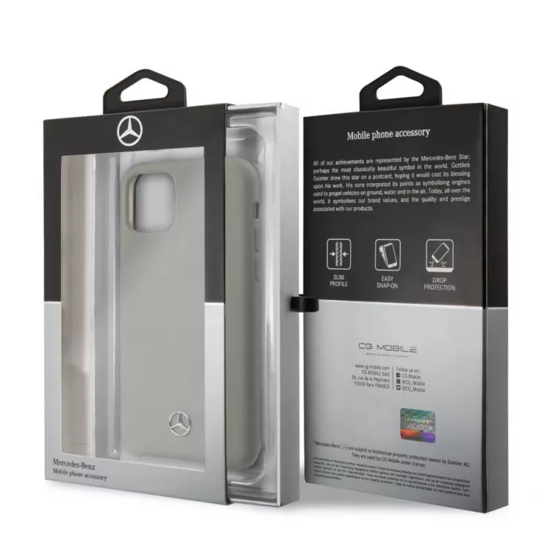 Mercedes-Benz Apple iPhone 11 Pro Liquid Silicone puzdro sivá