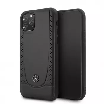 Mercedes-Benz Apple iPhone 11 Pro kožené tvrdé puzdro perforácia čierna