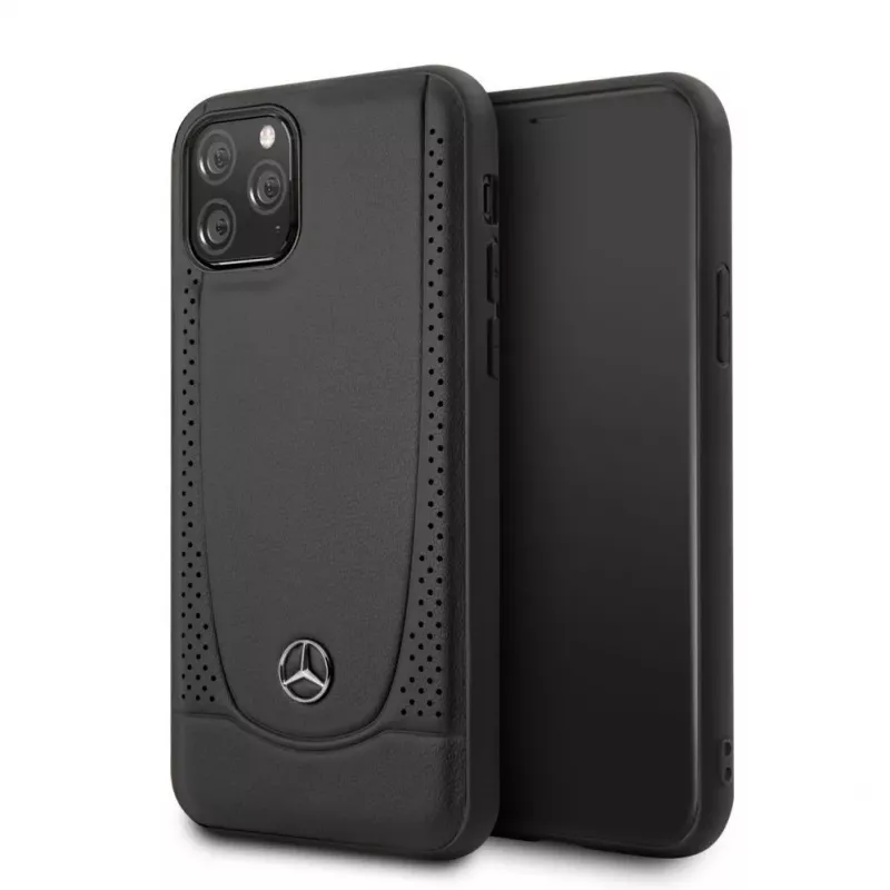 Mercedes-Benz Apple iPhone 11 Pro kožené tvrdé puzdro perforácia čierna