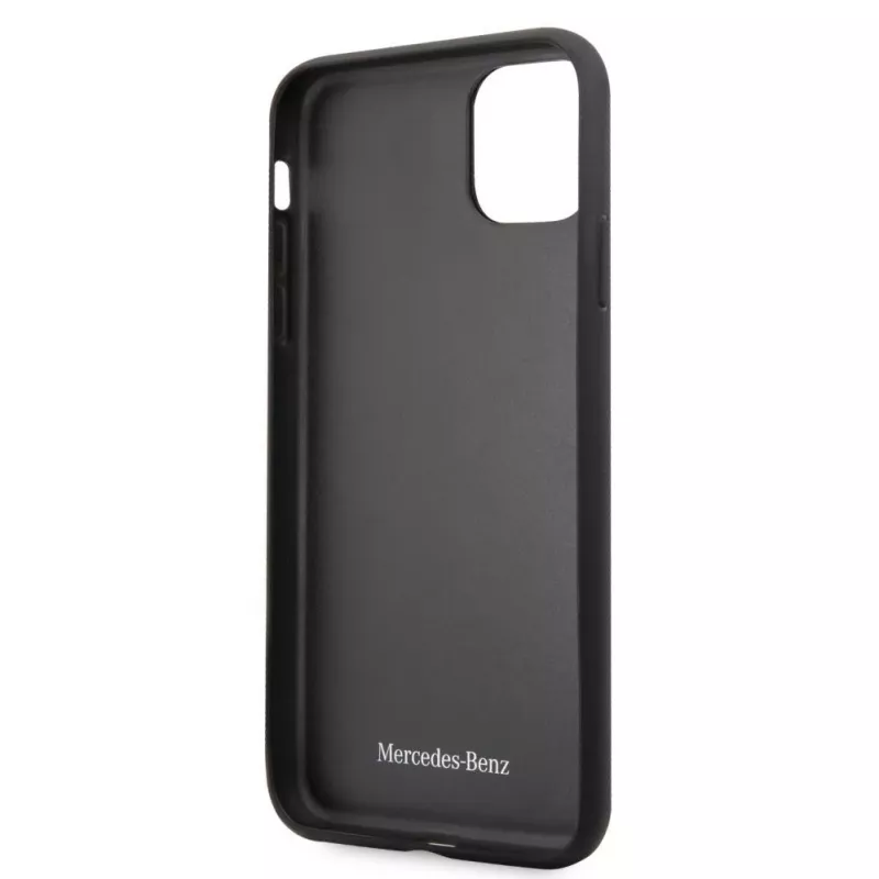 Mercedes-Benz Apple iPhone 11 Pro Max kožené tvrdé puzdro s perforáciou čierna