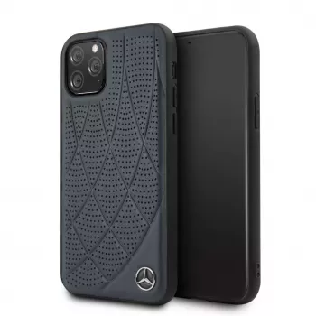 Mercedes-Benz Apple iPhone 11 Pro Quilted pravá koža puzdro modrá