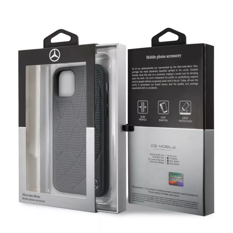 Mercedes-Benz Apple iPhone 11 Pro Quilted pravá koža puzdro modrá