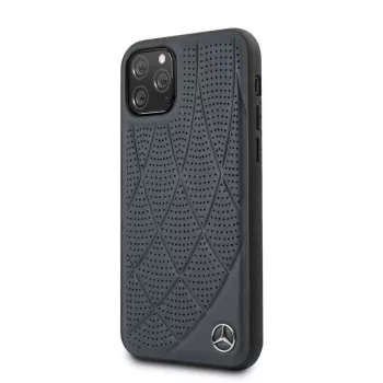 Mercedes-Benz Apple iPhone 11 Pro Quilted pravá koža puzdro modrá