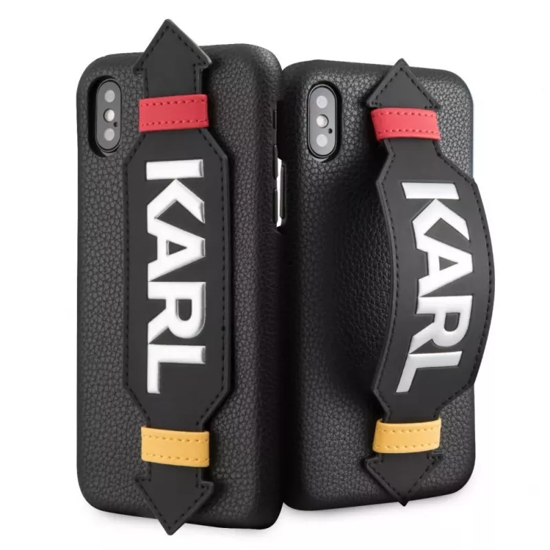 Karl Lagerfeld Apple iPhone X/XS PU puzdro s popruhom čierna