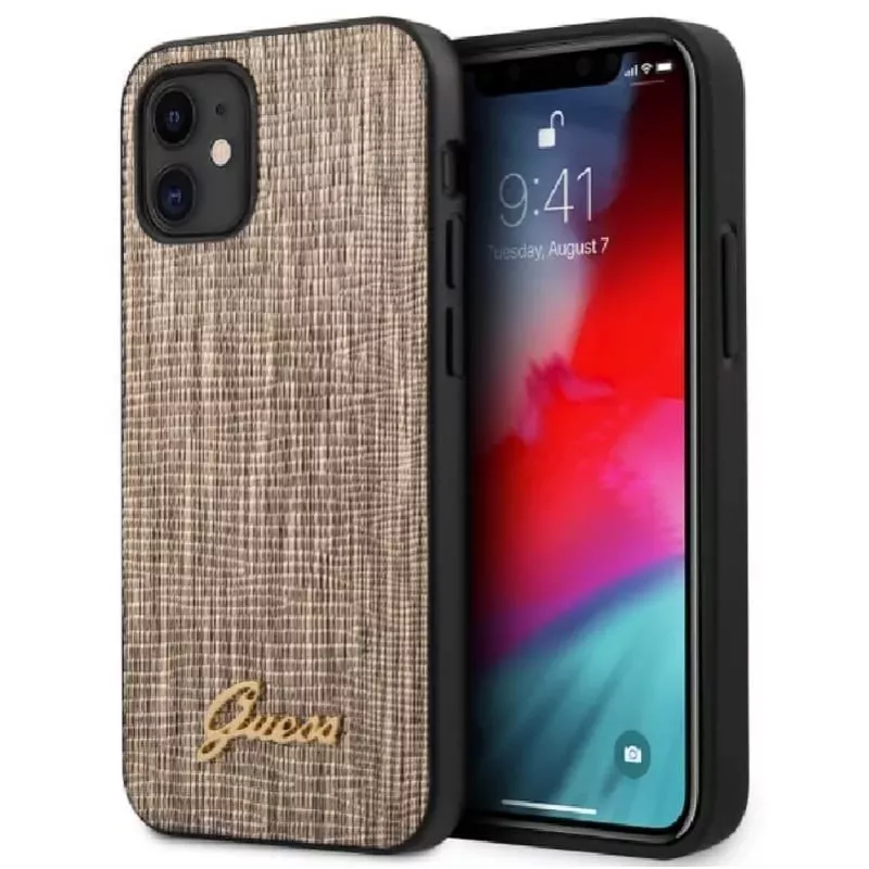 Guess Apple iPhone 12 mini 5,4 palca Lizard kryt zlatá