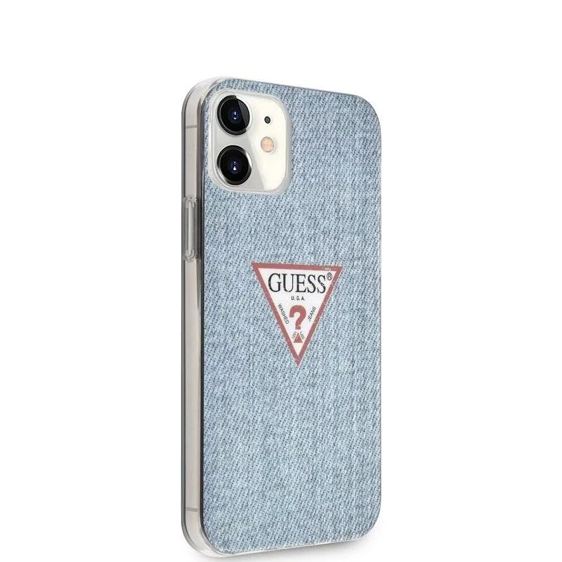 Guess Apple iPhone 12 mini 5,4'' PC/TPU Denim Triangle kryt svetlomodrá