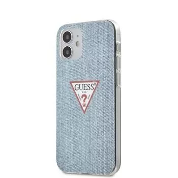 Guess Apple iPhone 12 mini 5,4'' PC/TPU Denim Triangle kryt svetlomodrá