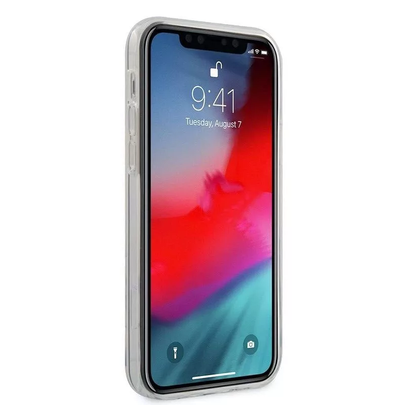 Guess iPhone 12/12 Pro PC/TPU Denim Triangle kryt svetlomodrá