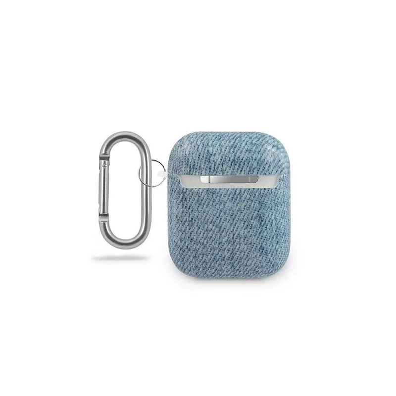 Guess AirPods Denim Triangle puzdro svetlomodrá