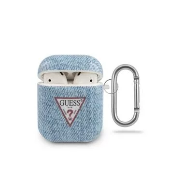 Guess AirPods Denim Triangle puzdro svetlomodrá