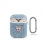Guess AirPods Denim Triangle puzdro svetlomodrá