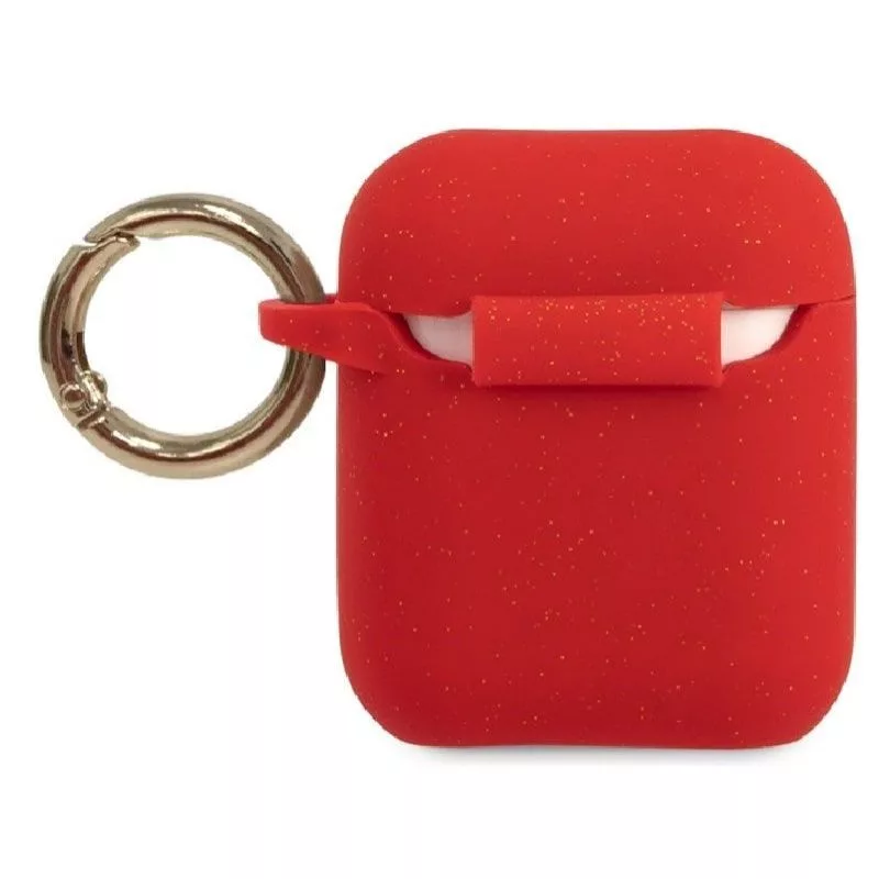 Guess AirPods Pro Glitter silikónové puzdro červená