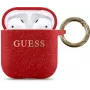 Guess AirPods Pro Glitter silikónové puzdro červená