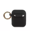 Guess Triangle silikónové puzdro pre AirPods Pro (1. a 2. gen) - čierna