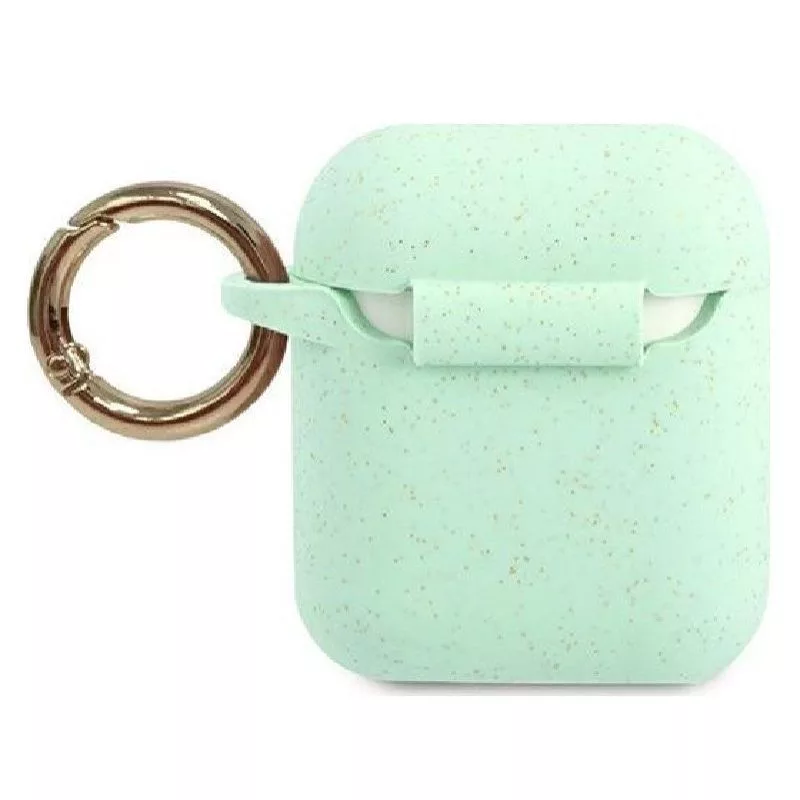 Guess AirPods Pro Glitter silikónové puzdro zelená