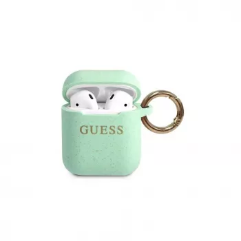 Guess AirPods Pro Glitter silikónové puzdro zelená