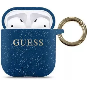 Guess AirPods silikónové puzdro modrá