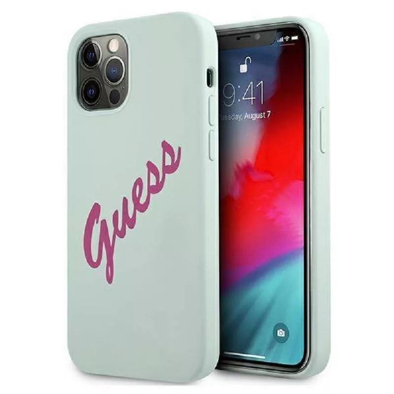 Guess Apple iPhone 12 Pro Max 6,7 palca Fuschia kryt modrá