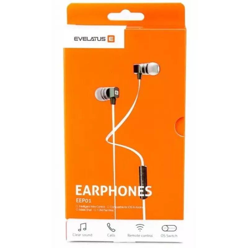 Evelatus univerzálne hands free EEP01 s mikrofónom čierne
