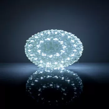 iLike Bumba ar puķēm 465 200LED D-20cm biela dekoratívne guľové svietidlo s kvetinovým vzorom