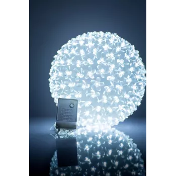 iLike Bumba ar puķēm 465 200LED D-20cm biela dekoratívne guľové svietidlo s kvetinovým vzorom