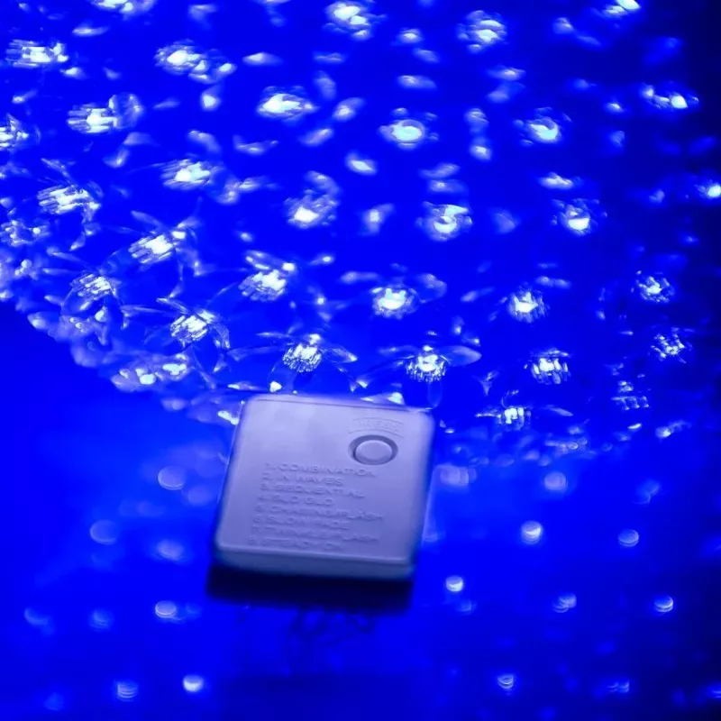 iLike dekoratívna LED guľa so svetlom s kvetmi 300 LED modrá 25 cm