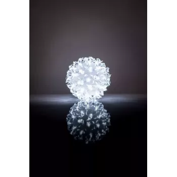 RS-208 LED kvetinová guľa 50 LED biela 11 cm