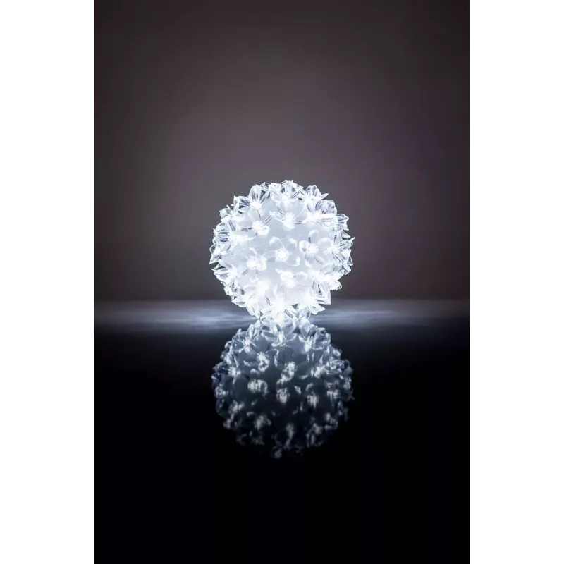 RS-208 LED kvetinová guľa 50 LED biela 11 cm
