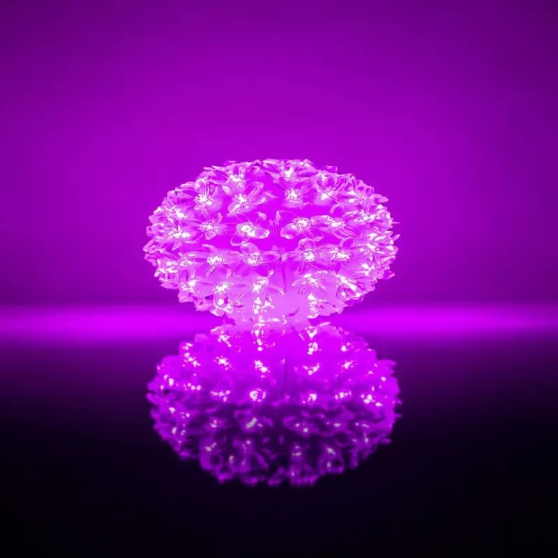 iLike Bumba ar puķēm RS-214 80LED D-13cm fialová dekoratívne LED svietidlo