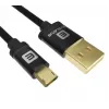 Evelatus dátový kábel Micro USB EDC02 Dual Side Gold Plated Connectors čierny