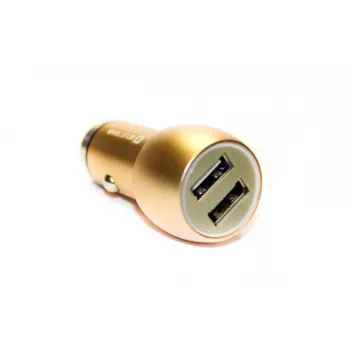 Evelatus ECC01 GOLD nabíjačka do auta 2 USB porty 3.1A s nerezovým núdzovým nástrojom zlatá