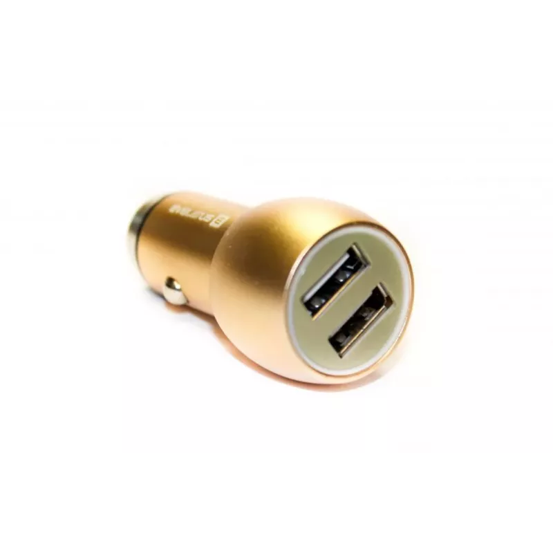 Evelatus ECC01 GOLD nabíjačka do auta 2 USB porty 3.1A s nerezovým núdzovým nástrojom zlatá