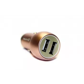Evelatus univerzálna nabíjačka do auta ECC01 ružová 2 USB porty 3.1A s nerezovým núdzovým nástrojom