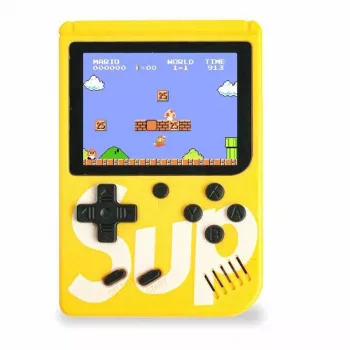 GameBox R1 8-bit prenosná retro herná konzola so 400 hrami 3 palce LCD s TV RCA káblom žltá