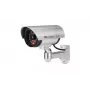 iWear IR1 atrapa CCTV bezpečnostná kamera s blikajúcim červeným svetlom, 2x AA batéria, strieborná