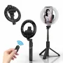 Elight L07 profesionálny selfie-stick (max. 90 cm) s Ring LED svetlom, statívom, Bluetooth spúšťou