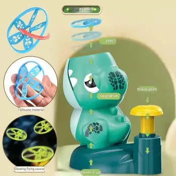 Kiddyz KT1 Dino lietajúci disk katapultová hračka s 2 raketami