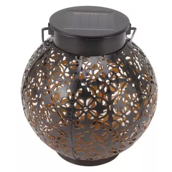 Elight Garden Decor solárna IP65 LED retro lampa v tvare lampiónu závesná (15x15cm) so senzorom súmraku