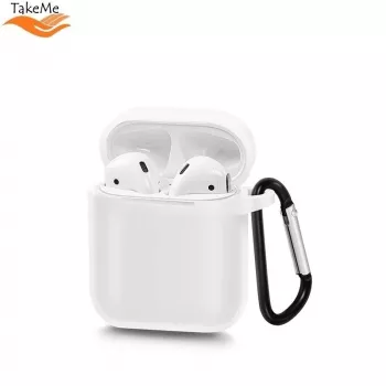 TakeMe Apple ultra tenké mäkké silikónové ochranné puzdro pre AirPods biela