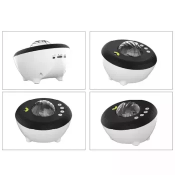 Elight J1 Aurora projektor s atmosférickými zvukmi a Bluetooth reproduktorom, Smart Wi-Fi Bluetooth App ovládanie, biely