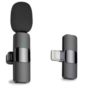 CP K9 Mini Lightning Smartphone Wireless Clip Clear Sound Microphone Noise Cancellation (5,7x1,5cm) čierny